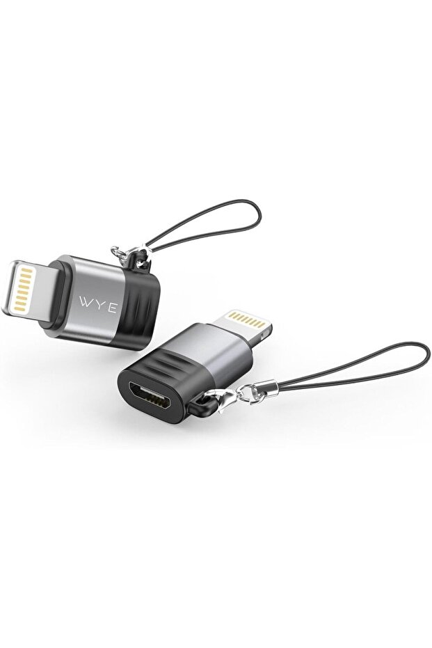 WYE Micro USB to 8-Pin Mini Adapter, Compact Fast Charging and Data Sync Connector, Black, Polished Finish