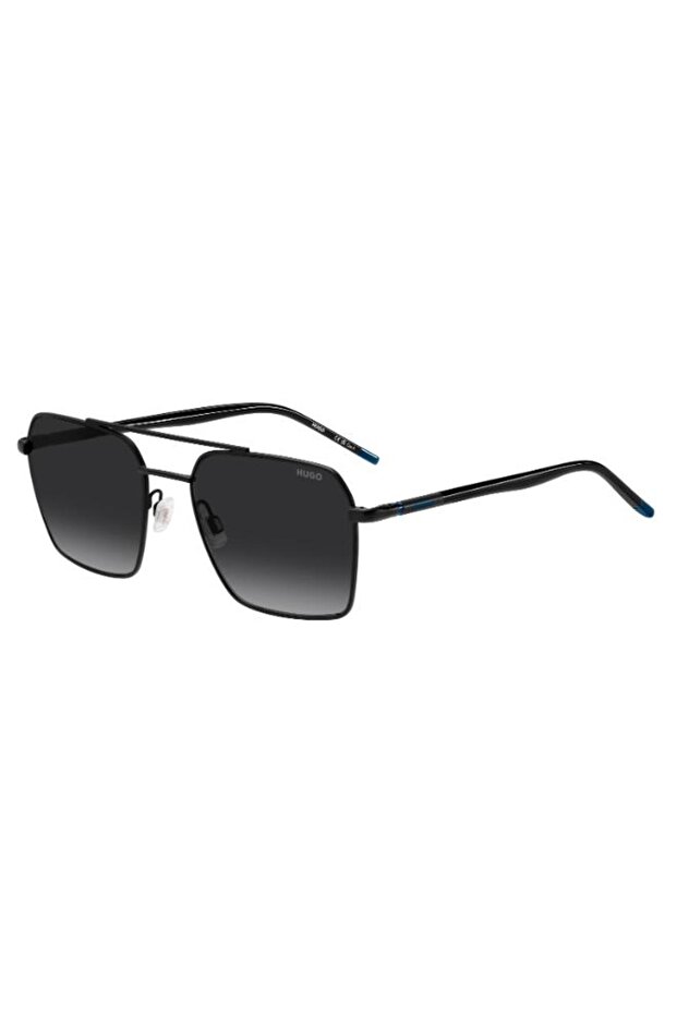 UV Protected Sunglasses Matte Black Frame Dark Grey Shaded Mirror Lens 57mm - HG-1348/S-003