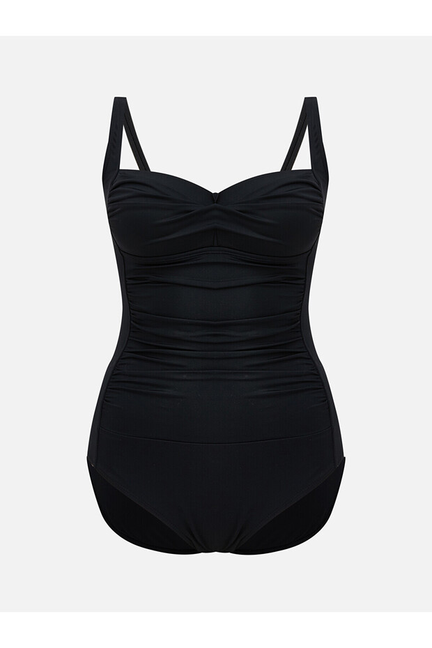 Alita City Lcw Dream Black Plain Women's Swimsuit with a Difference