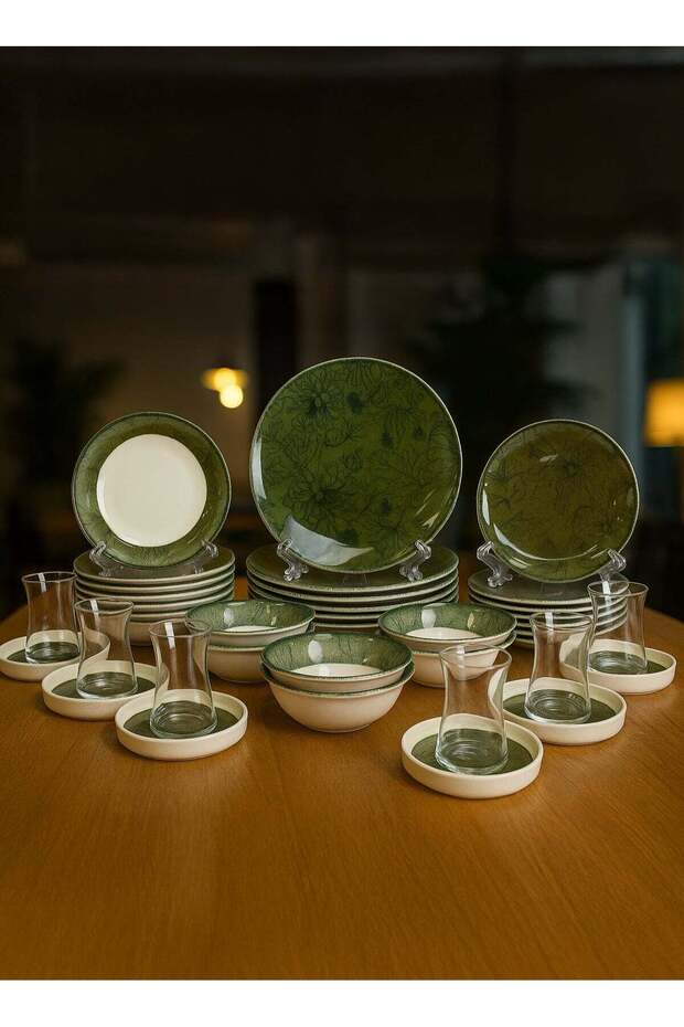 36-Pieces Luxury Turkish Porcelain Dinnerware – Complete Set for 6 Persons