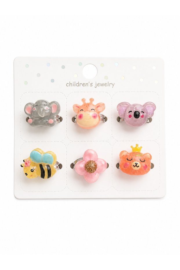 Adjustable Children's Ring - Set of 6 Bee