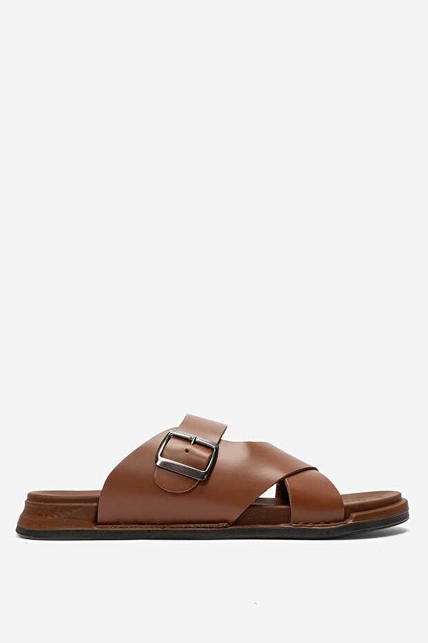 Men's Strappy Slippers Real Leather Hz 253 Taba