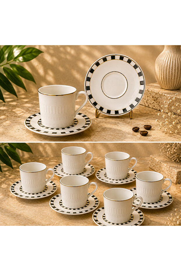 طقم فناجين قهوة استوائية (12 قطعة) - Tropical Leaf Coffee Set