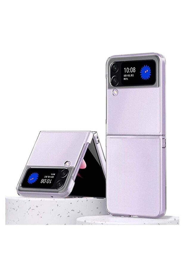 Slim Case Compatible with Samsung Galaxy Z Flip 4, Premium Thin Transparent Hard PC with Non-Slip Grip Protective Phone Cover