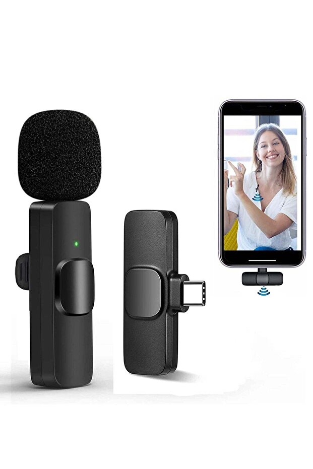 Professional Wireless Lavalier Lapel Microphone for Android Phone - Cordless Omnidirectional Condenser Recording Mic