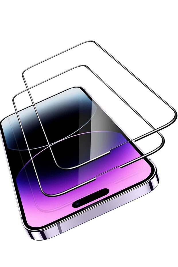 Ultra-Tough Tempered Glass for iPhone 14 Pro Max 6.7 inch, Easy Alignment Frame, 2 Pack