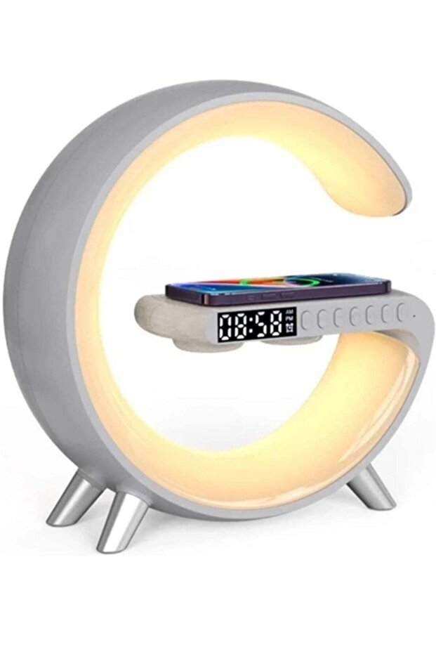 Wireless Charger Atmosphere Lamp, RGB Color Changing Mood Light with Time Display