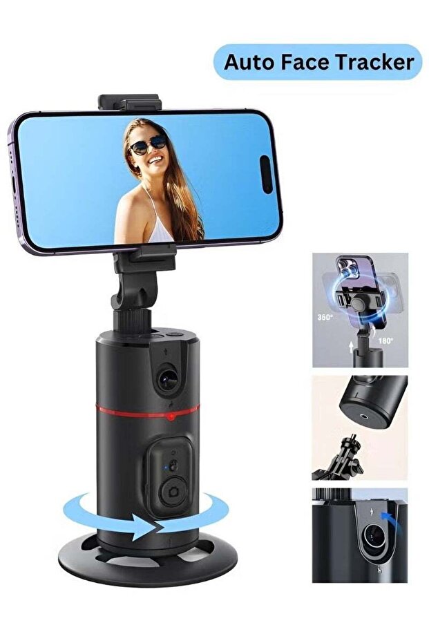 Auto Face Tracking Tripod with 360° Rotation & Remote Control – Smart Selfie Stick Object Tracking Holder