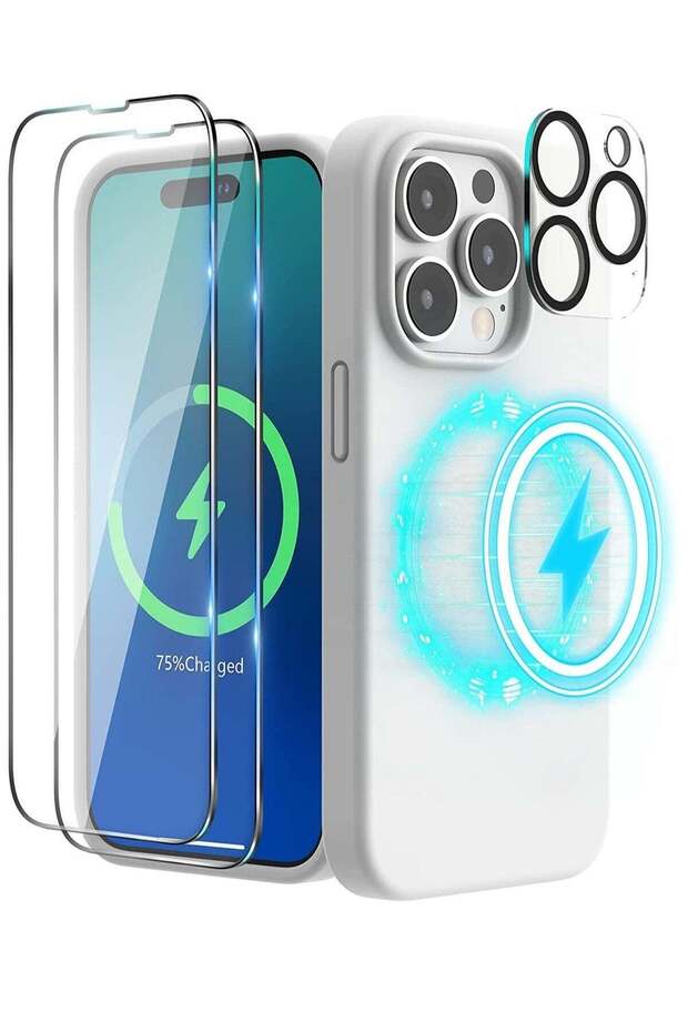 Magnetic Case Designed for iPhone 14 Pro Max Case 6.7 inch (2022), Compatible with MagSafe, Liquid Silicone Phone Case for iPhone 14 Pro Max, White