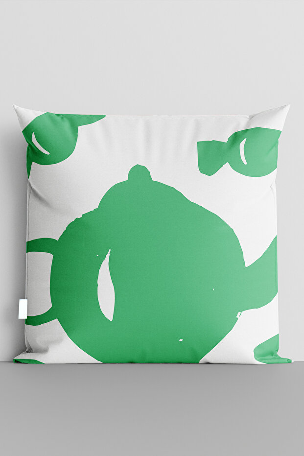 غطاء وسادة مطبوع رقميًا على الوجهين من Green Teapot - 6456