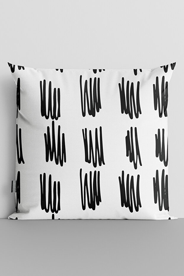 Black Vertical Lines Double Sided Digital Printed Throw Pillow Cover