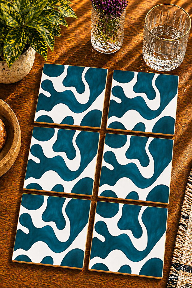 Abstract - Bohemian Modern Set of 6 Coasters - Uv Printing Mdf - 10X10 cm