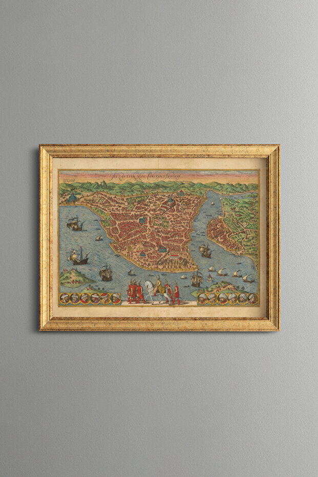 1572 Istanbul Map - Vintage Patterned Table - Fine Model