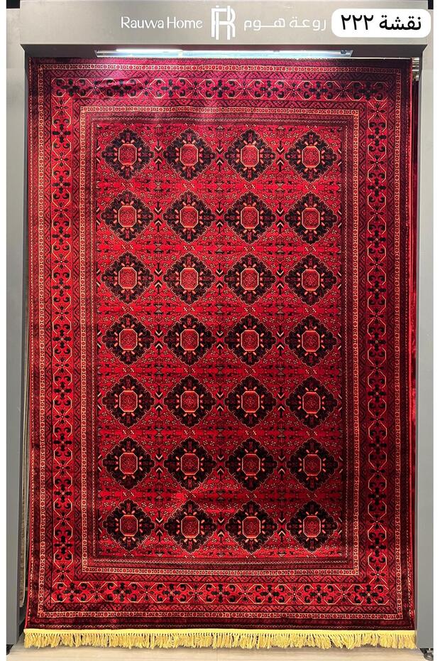 سجاد تركي أفغاني أحمر تراثي فاخر | كثافة عالية وخامة سميكة | متعدد المقاسات 200*300 - 150*230