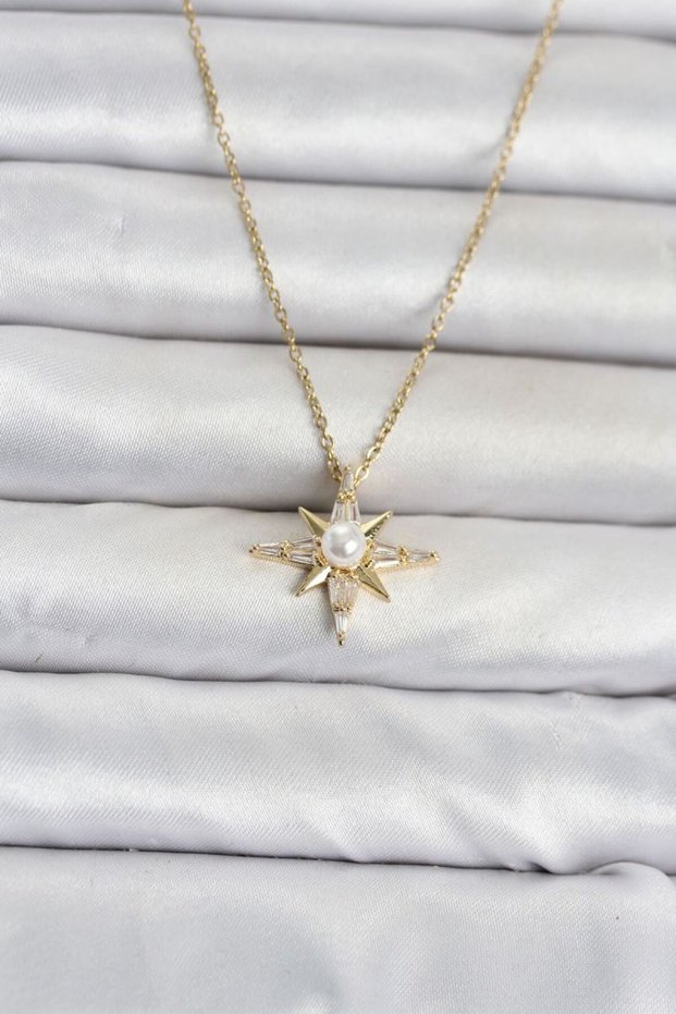316L Steel Chain Gold Color Polar Star Model Women's Necklace