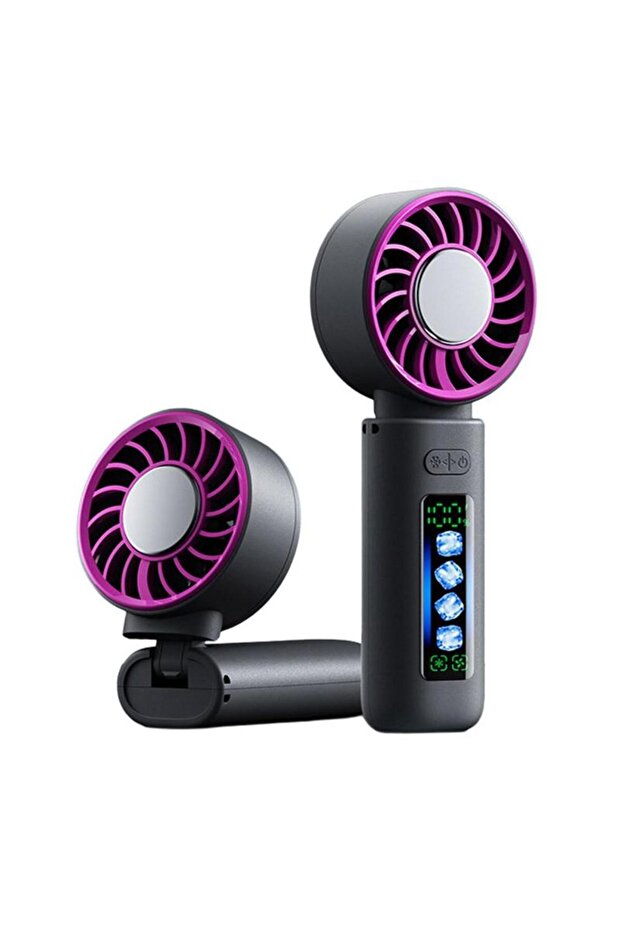 Foldable TEC Cooling Fan with Dynamic Display – 3000mAh