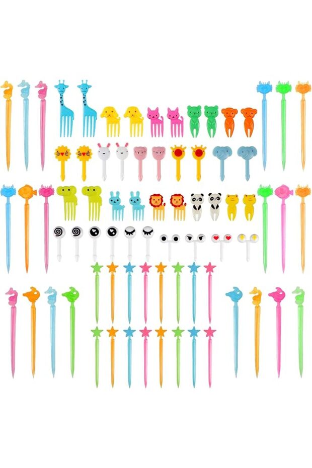 Animal Fruit Food Picks Lunch Bento Box Picks Cute Cartoon Toothpick Mini Cupcake Fork Picks