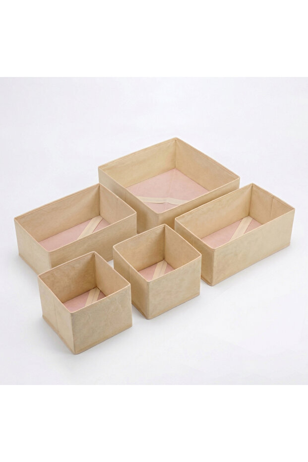 5pcs 5Pcs Foldable Drawer Organizer Bins, Fabric Storage Box for Socks Underwear Bras, Closet Divide