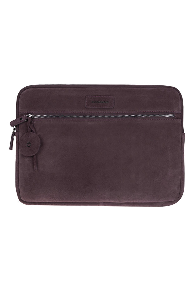 Burgundy Still Genuine Suede Leather 15-16 Inch Macbook/Laptop Case