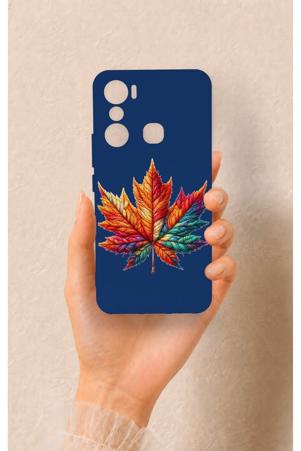 Infinix Hot 20I Compatible Colorful Leaf Pattern Silicone Case
