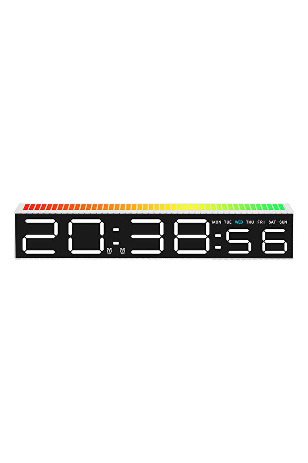 6673WW Digital LED Alarm clock with Colorful Music Rhythm Pickup Lighting Bar. Gift Table Clock for