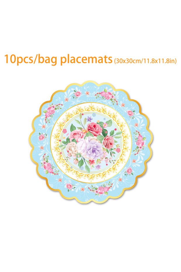 300x300 مم 10 قطع - CA092-1 10/12 قطعة طقم مفارش طاولة للاستخدام مرة واحدة لحفلات الشاي، مفارش طاولة الطعام