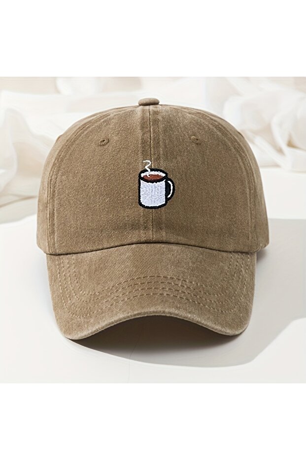 Adjustable Khaki Baseball cap retro washed casual hat cup embroidered curved hip hop hat adjustable