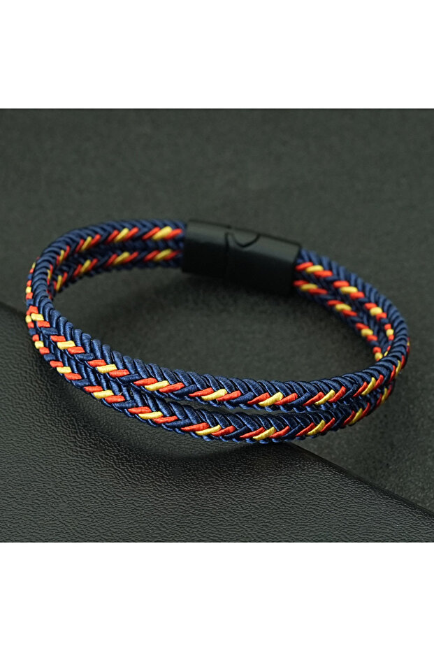 20.5cm(8inch) navy Noter New Pride Rainbow Braided Bracelet For Men Women Handmade Woven Rope Bangle