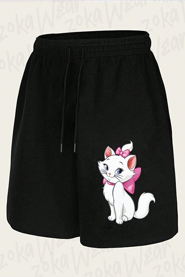 Unisex Marie Cat Design Printed Shorts