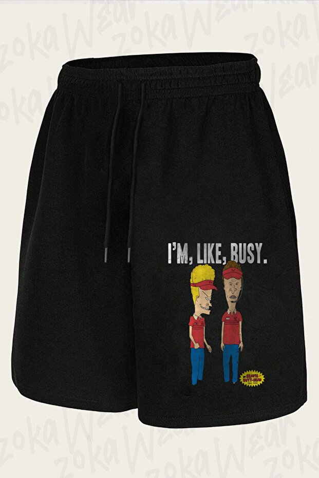 Unisex Beavis and Butt Head Busy at Work Design Printed Shorts