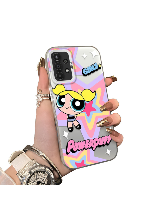 Samsung Galaxy A13 Compatible Silicone Edge Hard Back Case Couple Phone Case with Cartoon Pattern