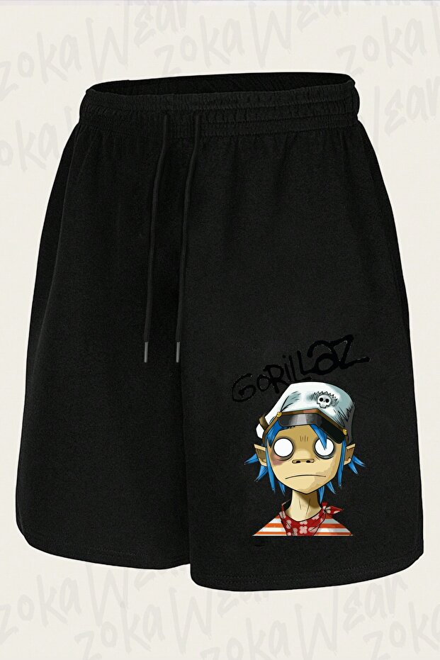 شورت مطبوع بتصميم 2D Gorillaz للجنسين