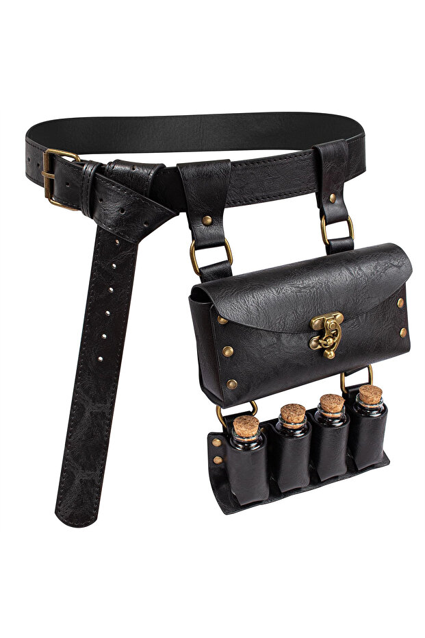 135cm Style G 5PCS Renaissance Leather Belt Medieval Wizard Alchemy Glass Magic Bottle Cork Bottle S