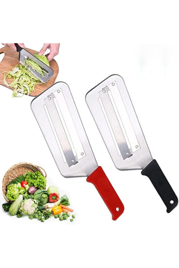 2026 Upgraded Dual Blade Julienne Vegetable Cutter, 2Pcs Stainless Steel Shredder Knife,