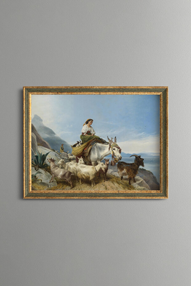 Goat Herder - Vintage Patterned Painting - Fine Model