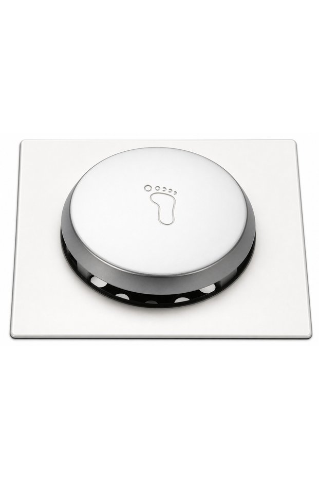KLUDI Push Type Floor Drain, Pop-Up Foot Floor Drain 15x15cm - Push Type, Mirror Polished Finish, Bathroom & Shower Drain