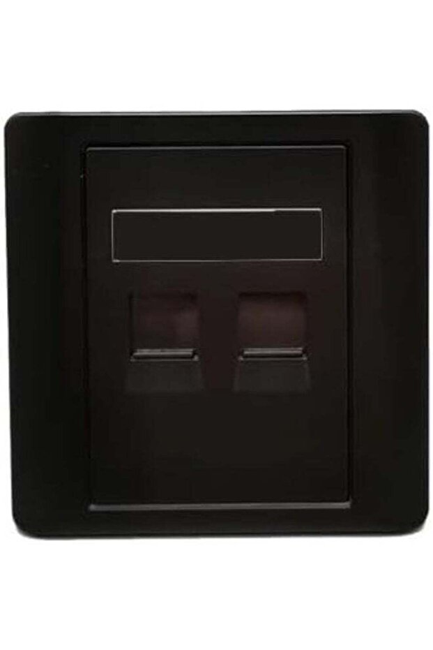 Black CAT5E CAT6 Wall Socket RJ45 LAN Faceplate Ethernet Wall Socket Faceplate Wall Plate 2 port