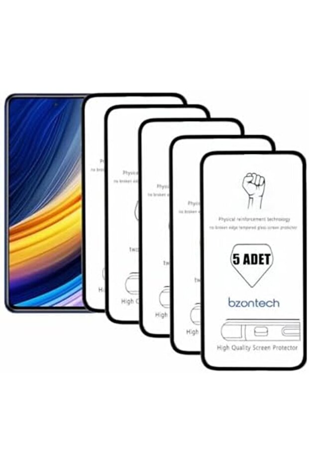 واقي شاشة nht shop متوافق مع Poco x3 Pro، مجموعة كاملة من 5 قطع 818517