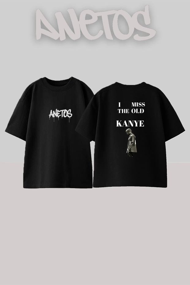 Kanye West_60 Design Printed Unisex Oversize Black Tshirt