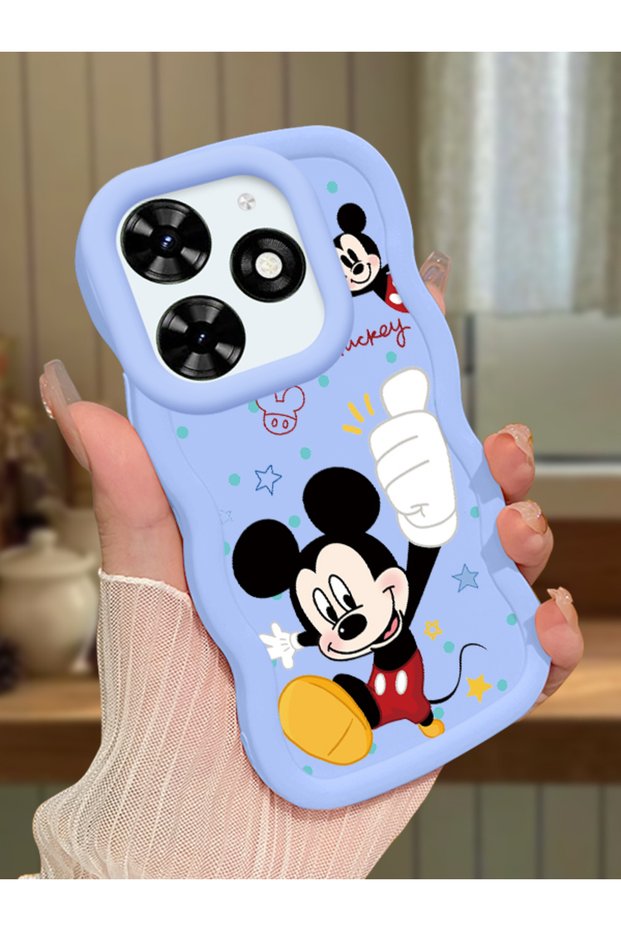 Tecno Spark 20 Compatible Case Camera Protective Blue Silicone Couple Phone Case Cute Pattern