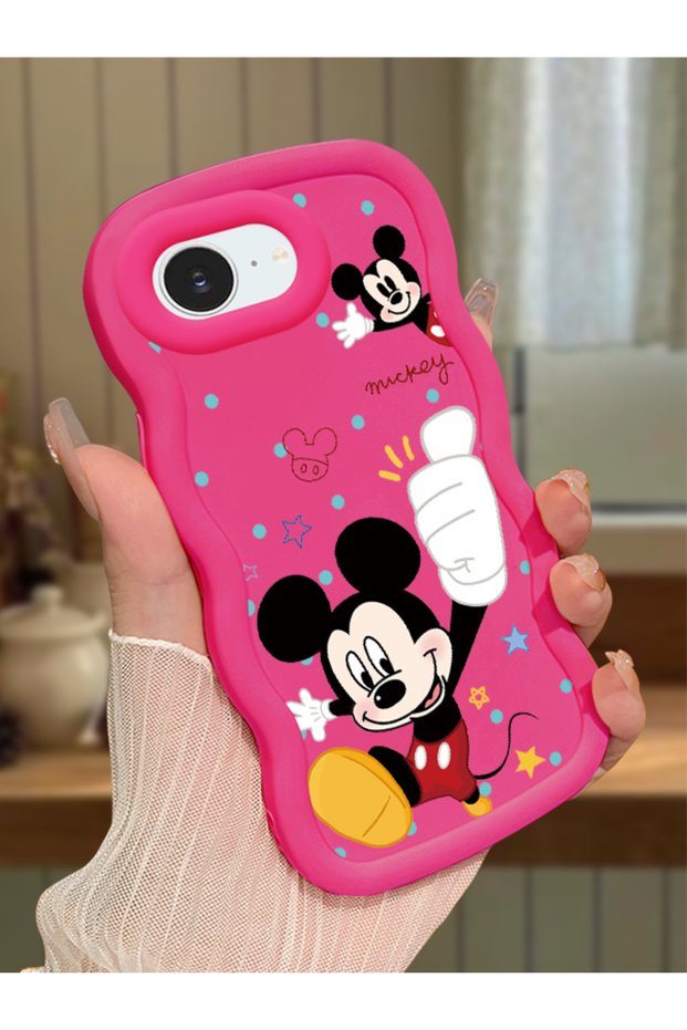 iPhone 16E Compatible Case Camera Protector Red Silicone Couple Phone Case Cute Pattern
