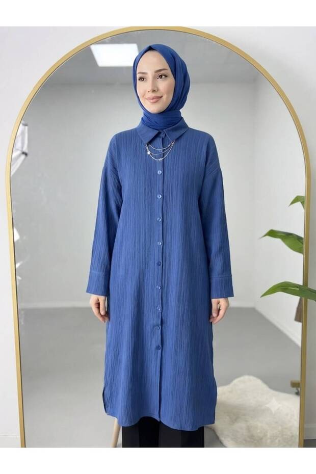 قميص نسائي بياقة من الفيسكون