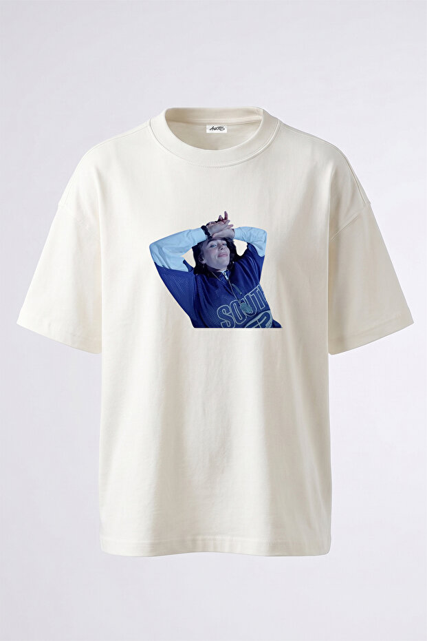Billie Eilish_101 Design Printed Unisex Oversize White Tshirt