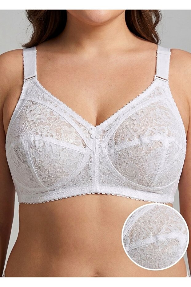 White Lace Gathering Bra