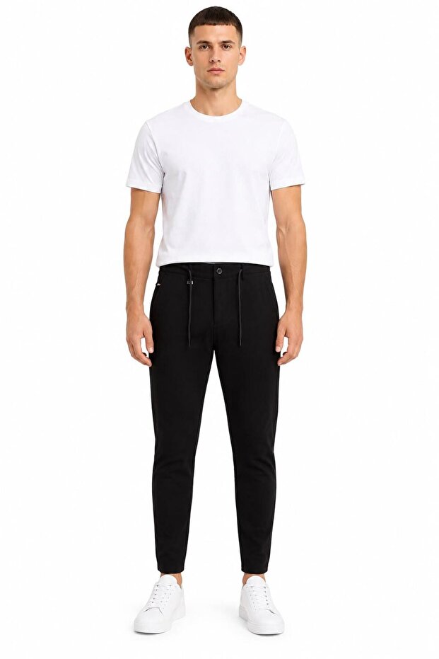 Men's Jogger Pants, Stretchy Fabric, Lycra, Slim Fit, with Laces