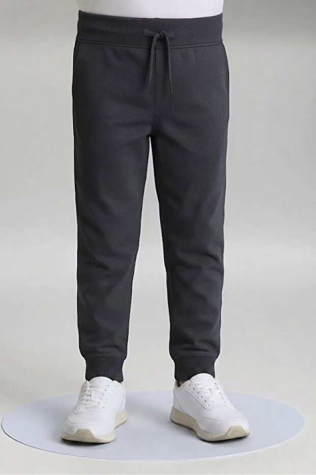 Unisex Children's Cotton Elastic Ribbed Leg School Pants Look Like Sweatpants