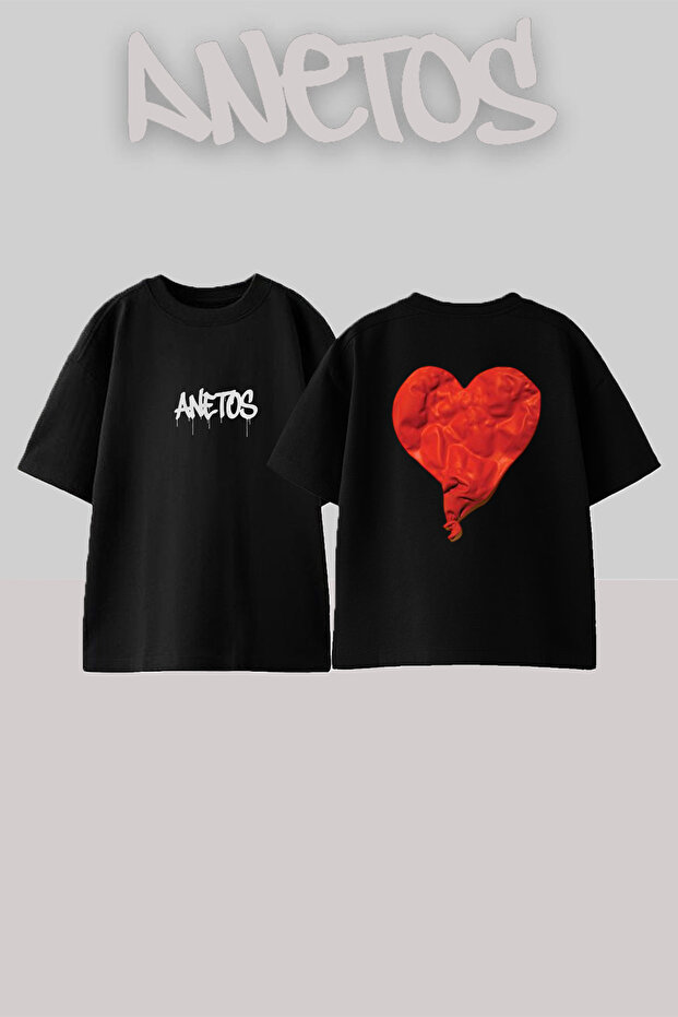 تيشيرت أسود كبير الحجم مطبوع بتصميم 808s Heartbreak للجنسين