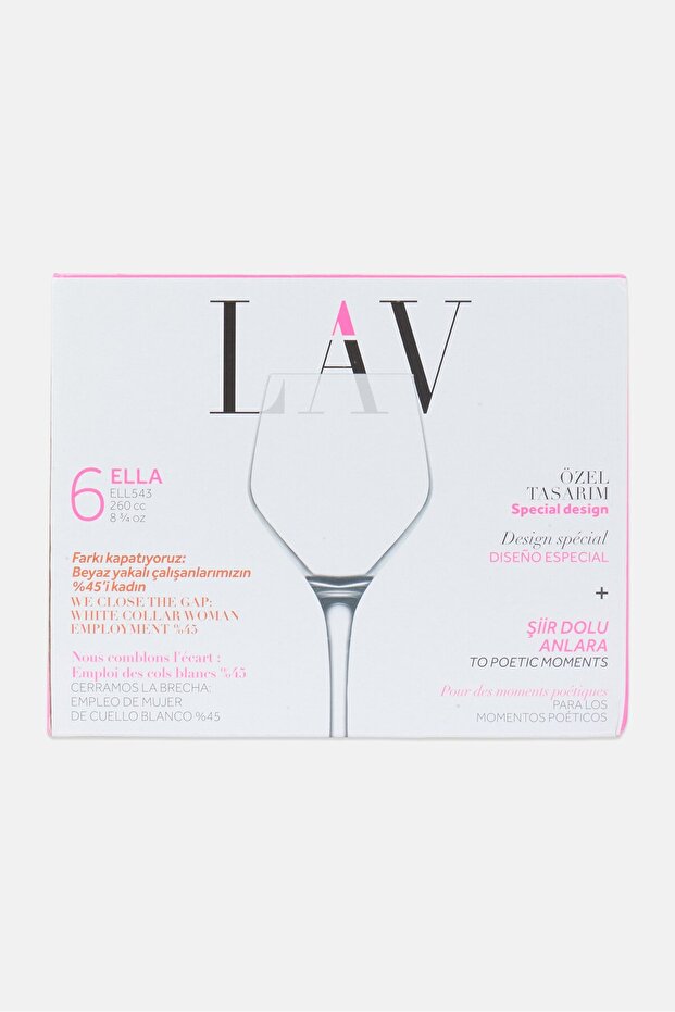 6 Pieces White Wine Glasses 260ml, White