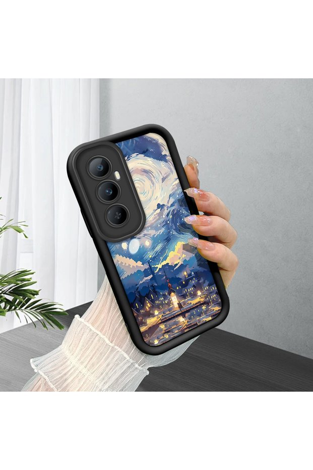 Realme C65 4g Compatible Black Silicone Case Shockproof with Camera Protection