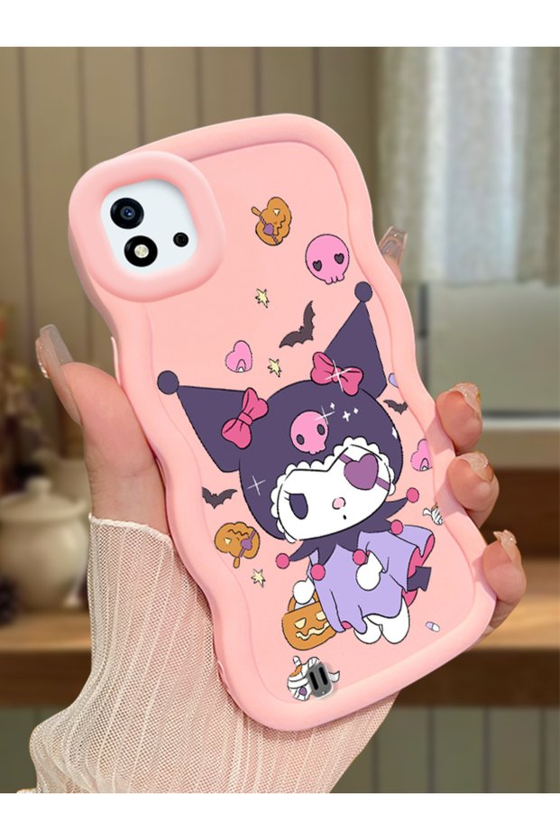 Realme C20 Compatible Case Camera Protector Pink Silicone Couple Phone Case Cartoon Pattern
